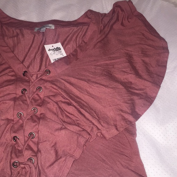 Blush colored Tie down crop top size L - Picture 4 of 8